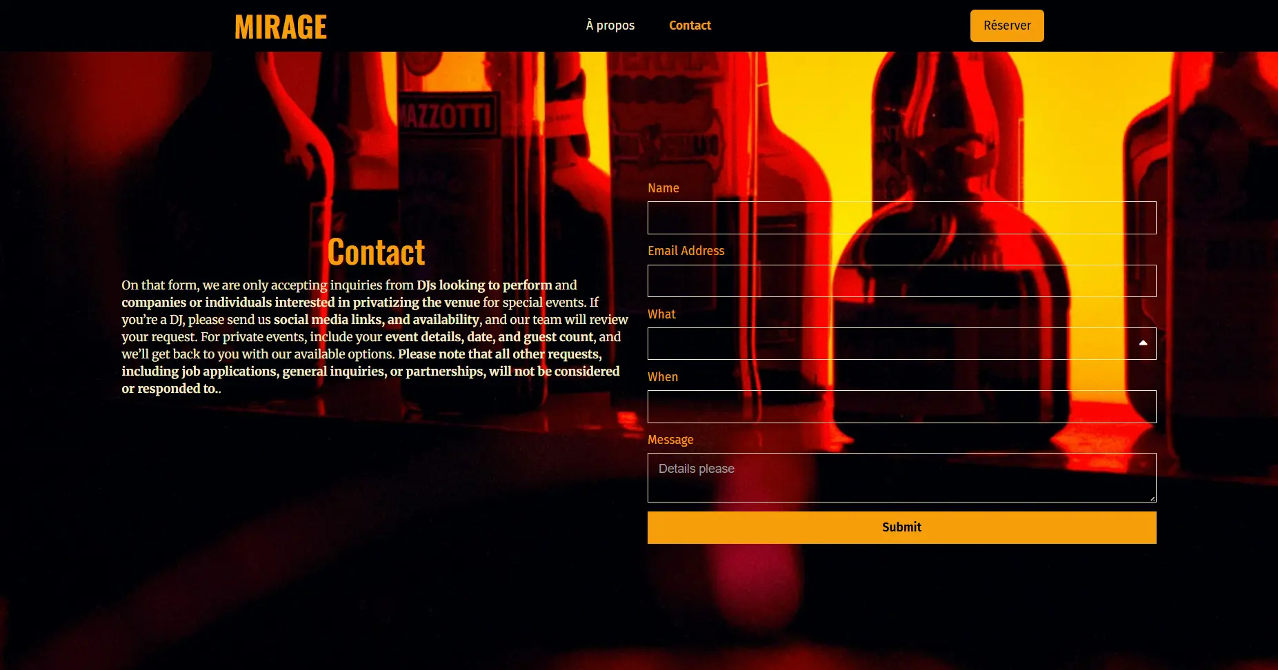 Contact us Page Bar